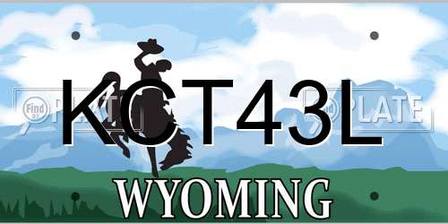 KCT43L Wyoming License Plate