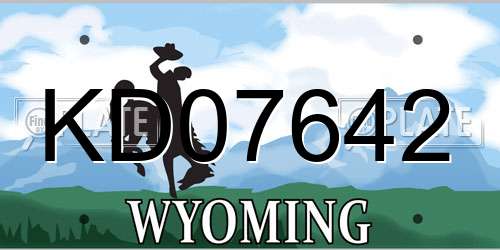 KD07642 Wyoming License Plate