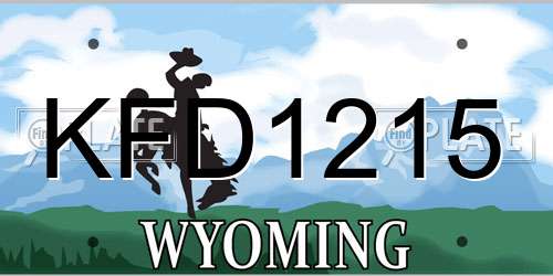 KFD1215 Wyoming License Plate