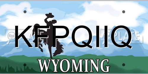 KFPQIIQ Wyoming License Plate
