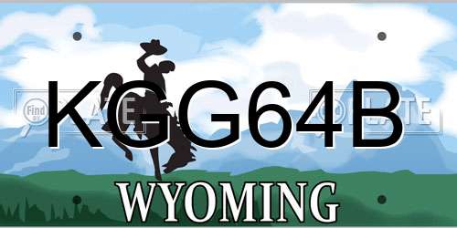 KGG64B Wyoming License Plate