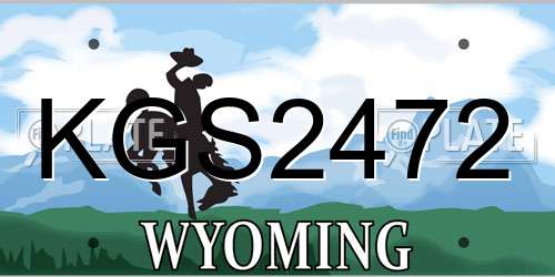 KGS2472 Wyoming License Plate