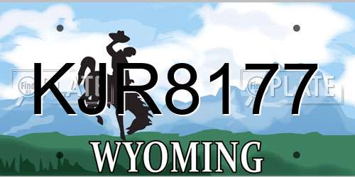 KJR8177 Wyoming License Plate