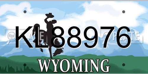 KL88976 Wyoming License Plate