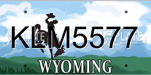 KLM5577 Wyoming License Plate