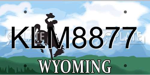 KLM8877 Wyoming License Plate