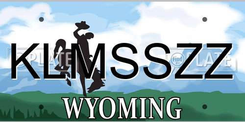 KLMSSZZ Wyoming License Plate
