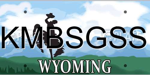 KMBSGSS Wyoming License Plate