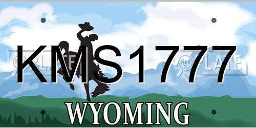 KMS1777 Wyoming License Plate