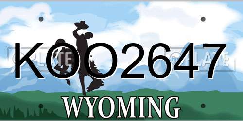 KOO2647 Wyoming License Plate