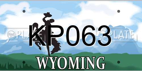 KP063 Wyoming License Plate