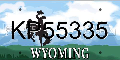KP55335 Wyoming License Plate