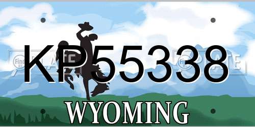 KP55338 Wyoming License Plate