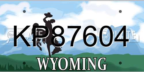KP87604 Wyoming License Plate