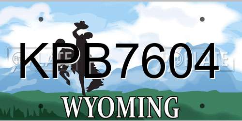KPB7604 Wyoming License Plate