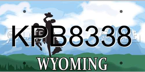 KPB8338 Wyoming License Plate
