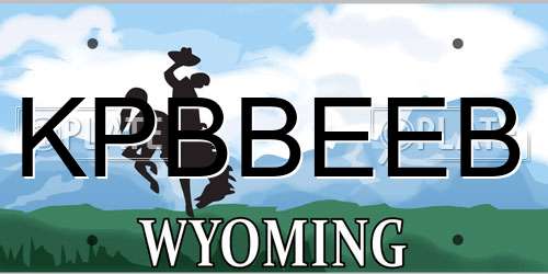 KPBBEEB Wyoming License Plate