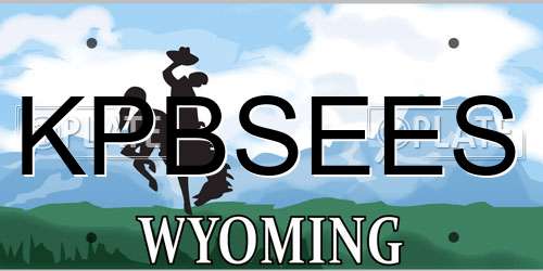 KPBSEES Wyoming License Plate