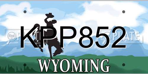 KPP852 Wyoming License Plate
