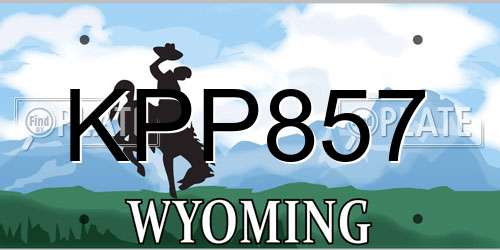 KPP857 Wyoming License Plate