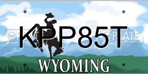 KPP85T Wyoming License Plate