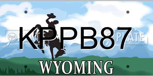 KPPB87 Wyoming License Plate
