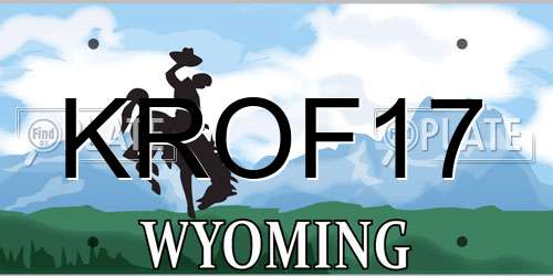 KROF17 Wyoming License Plate