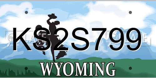 KS2S799 Wyoming License Plate