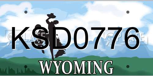 KSD0776 Wyoming License Plate