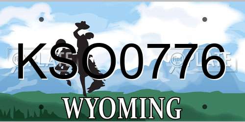 KSO0776 Wyoming License Plate