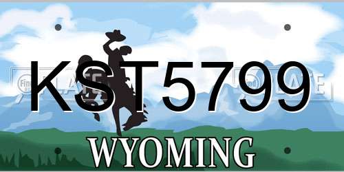 KST5799 Wyoming License Plate