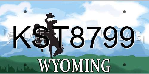 KST8799 Wyoming License Plate