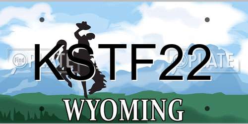 KSTF22 Wyoming License Plate