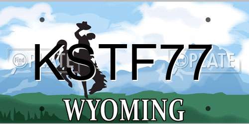 KSTF77 Wyoming License Plate