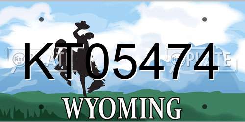 KT05474 Wyoming License Plate