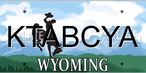 KTABCYA Wyoming License Plate