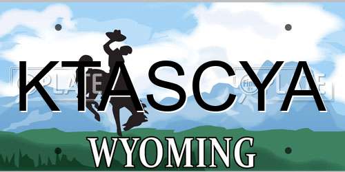 KTASCYA Wyoming License Plate