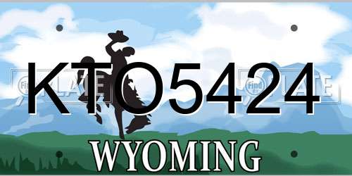 KTO5424 Wyoming License Plate