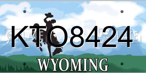KTO8424 Wyoming License Plate