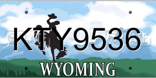 KTY9536 Wyoming License Plate