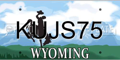 KUJS75 Wyoming License Plate