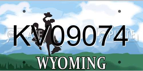 KV09074 Wyoming License Plate