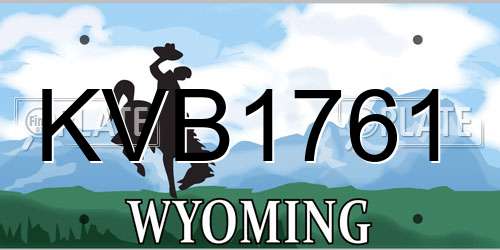 KVB1761 Wyoming License Plate