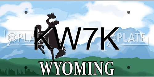 KW7K Wyoming License Plate
