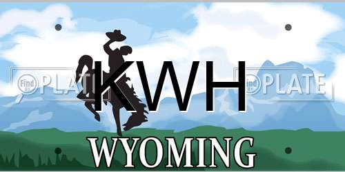 KWH Wyoming License Plate