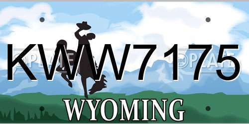 KWW7175 Wyoming License Plate