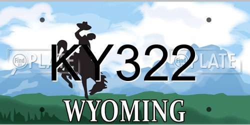 KY322 Wyoming License Plate