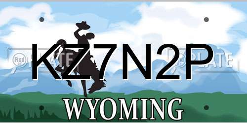 KZ7N2P Wyoming License Plate