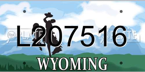 L207516 Wyoming License Plate