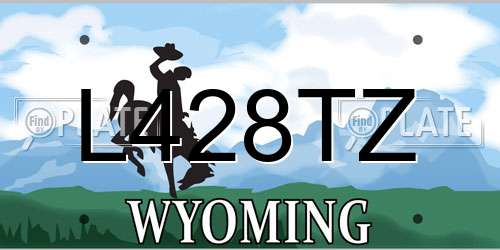 L428TZ Wyoming License Plate
